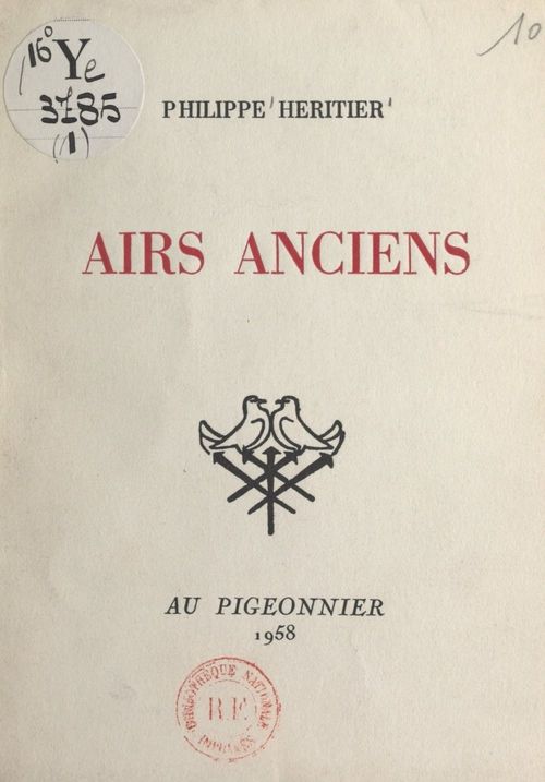 Couverture ebook de Airs anciens, de Philippe Heritier
