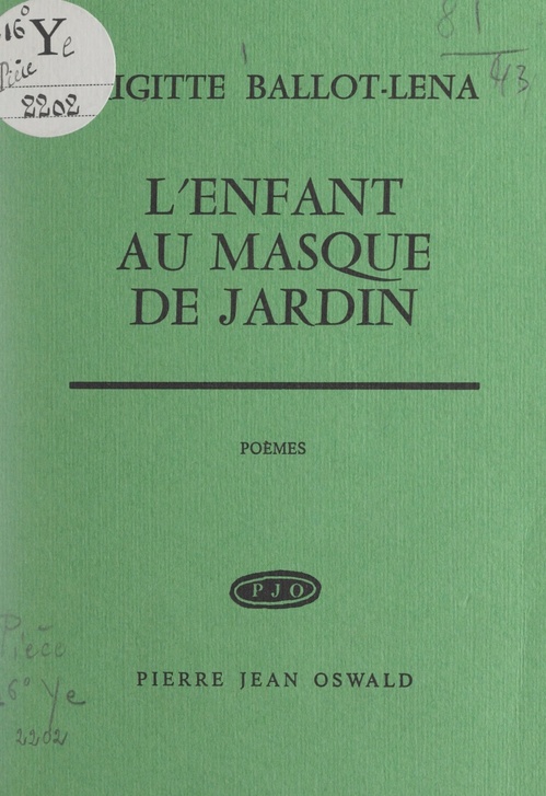 ebook cover of L'enfant au masque de jardin, by Brigitte Ballot-Lena