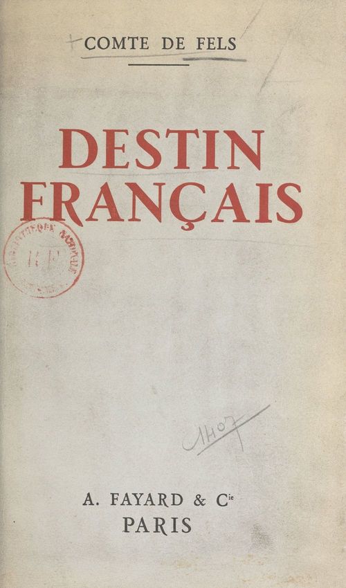 ebook cover of Destin français, by Edmond De Fels