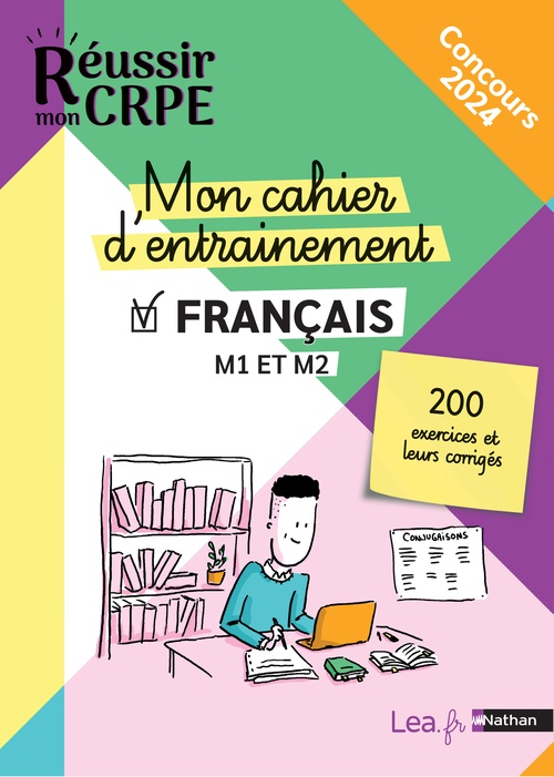 Couverture ebook de Mon cahier d'entrainement Français - M1 M2 - Concours 2023 et 2024, de Anne-Rozenn Morel
