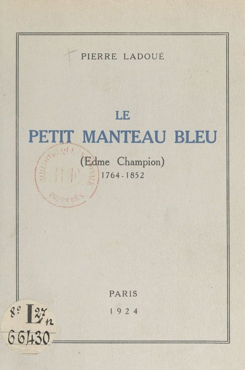 ebook cover of Le petit manteau bleu, by Pierre Ladoué