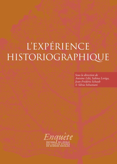 ebook cover of L´expérience historiographique, by Silvia Sebastiani, Antoine Lilti, Sabina Loriga, Jean-Frédéric Schaub