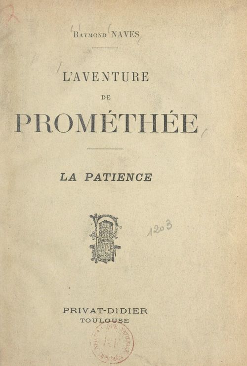 Couverture ebook de L'aventure de Prométhée, de Raymond Naves