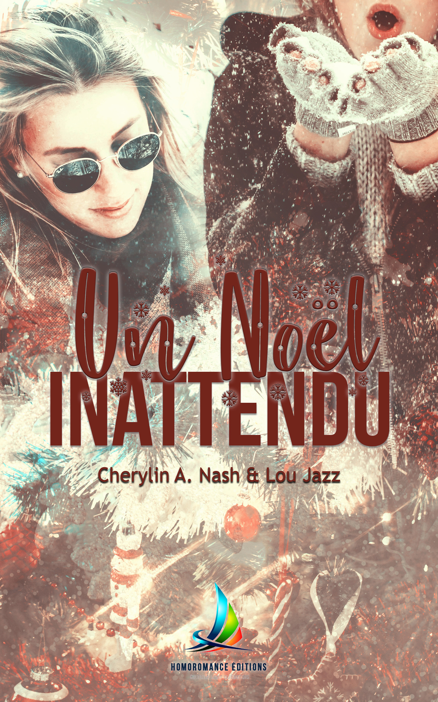 Couverture ebook de Un Noël inattendu (Livre lesbien, roman lesbien) - Romance de noël - Feel Good, de Lou Jazz, Cherylin A.Nash