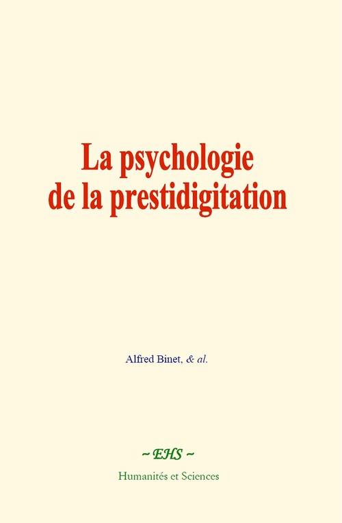 Couverture ebook de La psychologie de la prestidigitation, de Georges Palante