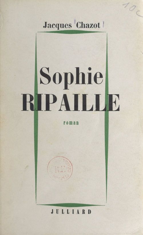 ebook cover of Sophie ripaille, by Jacques Chazot