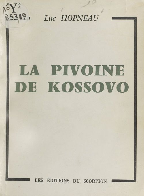 ebook cover of La pivoine de Kossovo, by Luc Hopneau