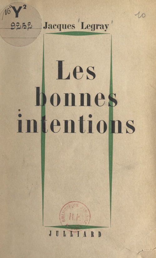 ebook cover of Les bonnes intentions, by Jacques Legray