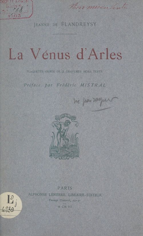 ebook cover of La Vénus d'Arles, by Jeanne De Flandreysy