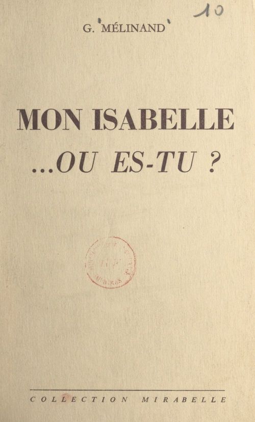 Couverture ebook de Mon Isabelle... où es-tu ?, de Gabrielle Melinand