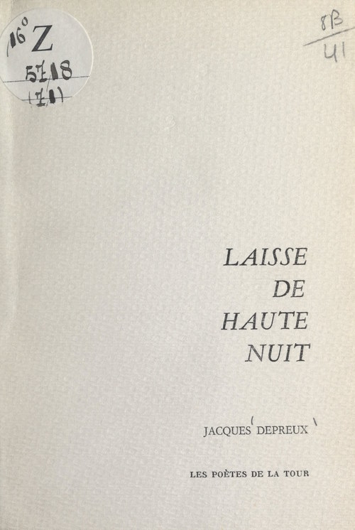 Couverture ebook de Laisse de haute nuit, de Jacques Depreux