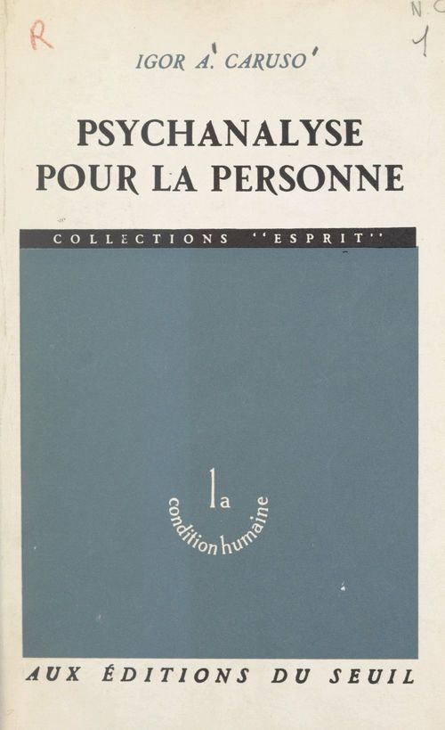 ebook cover of Psychanalyse pour la personne, by Igor Alexander Caruso