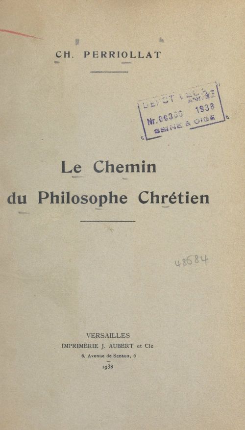 ebook cover of Le chemin du philosophe chrétien, by Charles Perriollat