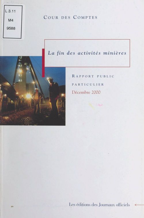 ebook cover of La fin des activités minières, by Collectif