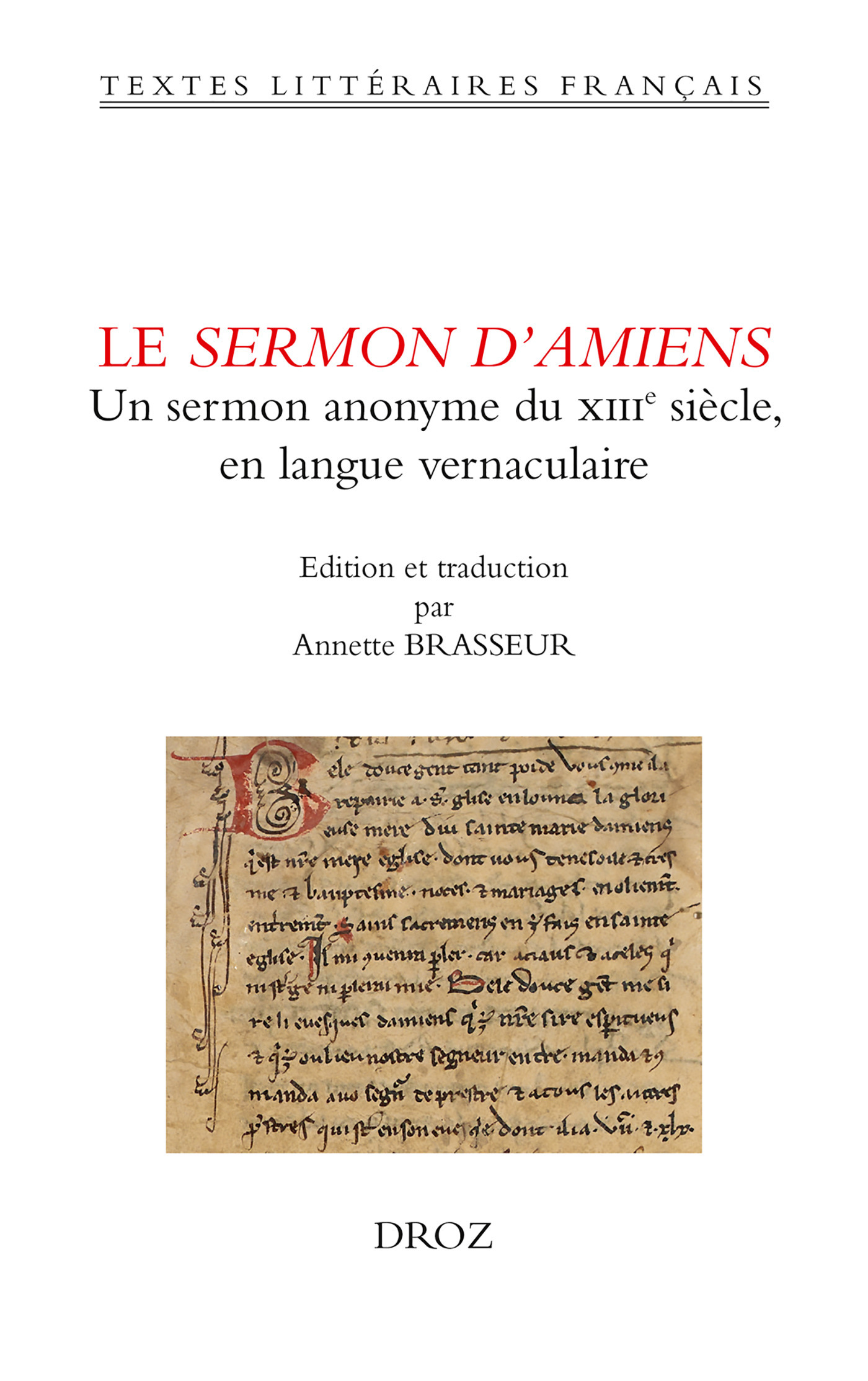 ebook cover of Le Sermon d'Amiens, by Annette Brasseur