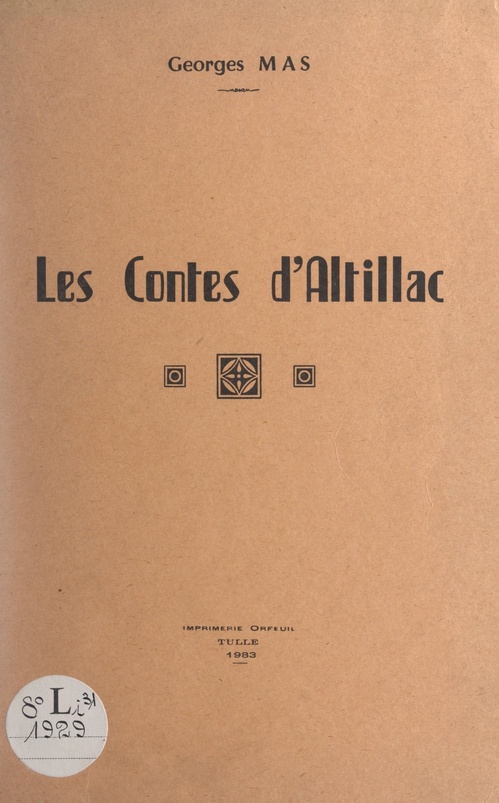 Couverture ebook de Les contes d'Altillac, de Georges Mas