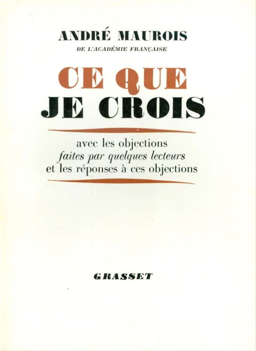 ebook cover of Ce que je crois, by André Maurois