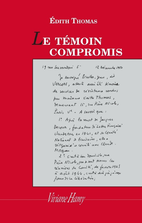 ebook cover of Le Témoin compromis, by Edith Thomas