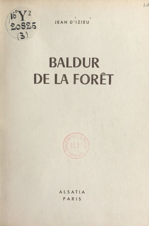 Couverture ebook de Baldur de la forêt, de Jean D'Izieu