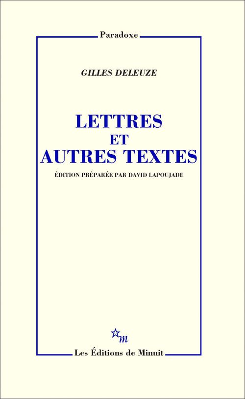 Couverture ebook de Lettres et autres textes, de Gilles Deleuze