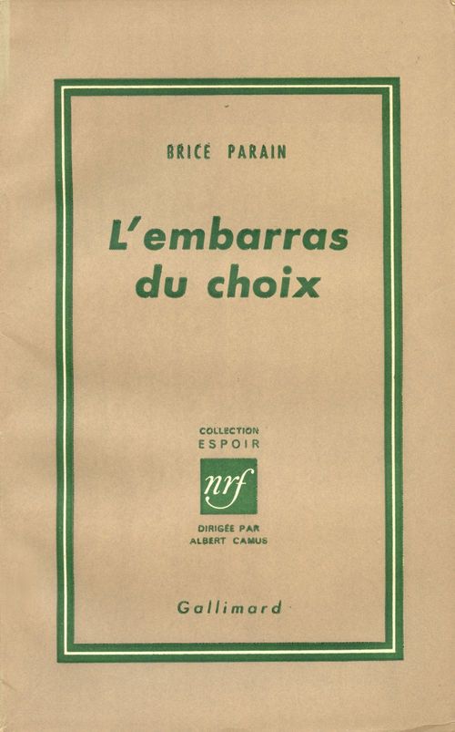 ebook cover of L'embarras du choix, by Parain Brice