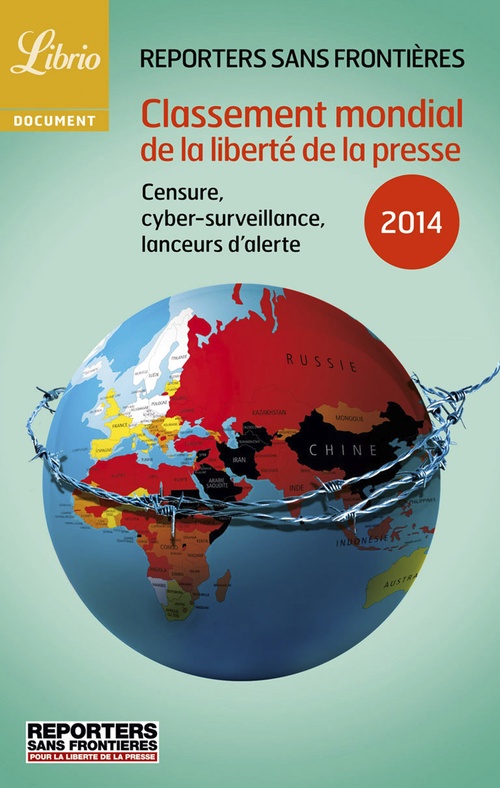 Couverture ebook de Classement mondial de la liberté de la presse 2014, de REPORTERS SANS FRONTIERES