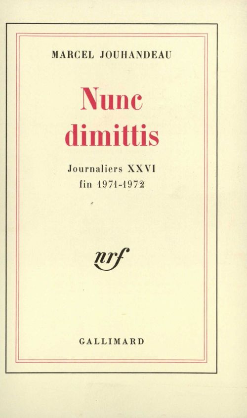 ebook cover of Journaliers (Tome 26) - Nunc dimittis, by Jouhandeau Marcel