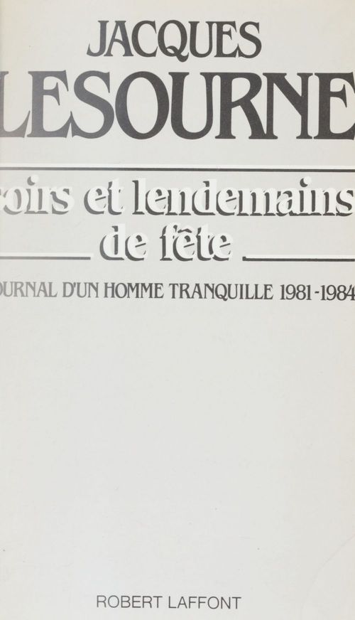Couverture ebook de Soirs et lendemains de fête, de Jacques Lesourne