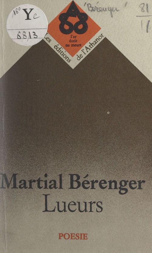 ebook cover of Lueurs, by Martial Berenger
