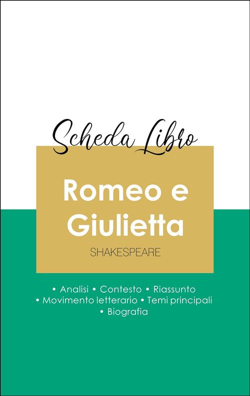 Couverture ebook de Scheda libro Romeo e Giulietta (analisi letteraria di riferimento e riassunto completo), de Shakespeare