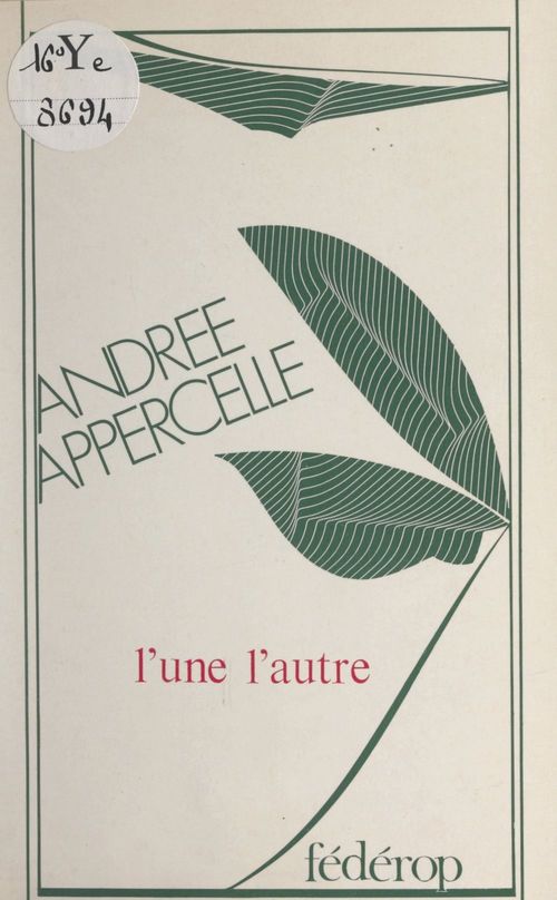 ebook cover of L'une l'autre, by Andrée Appercelle