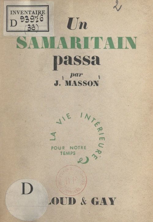 Couverture ebook de Un Samaritain passa, de Joseph Masson