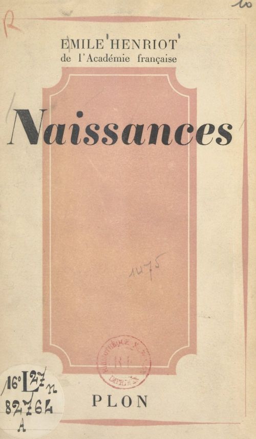 ebook cover of Naissances, by Emile Henriot