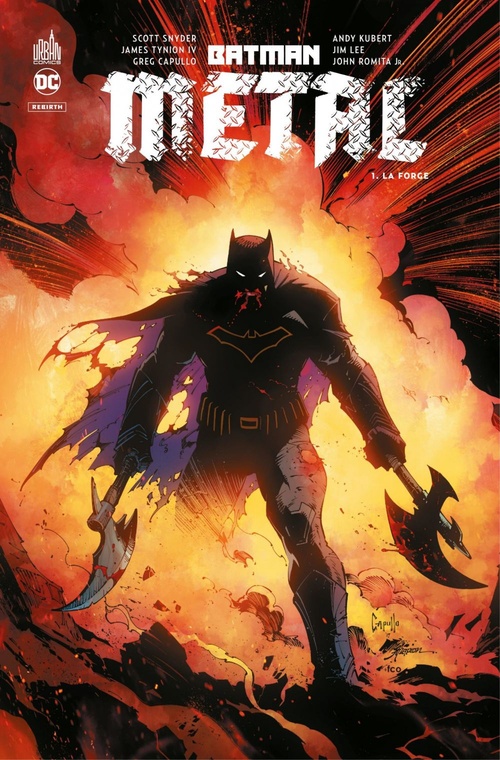Couverture ebook de Batman Metal - Tome 1 - La Forge, de James Tynion IV, Scott Snyder, James Iv Tynion, Greg Capullo, Andy Kubert, Jim Lee