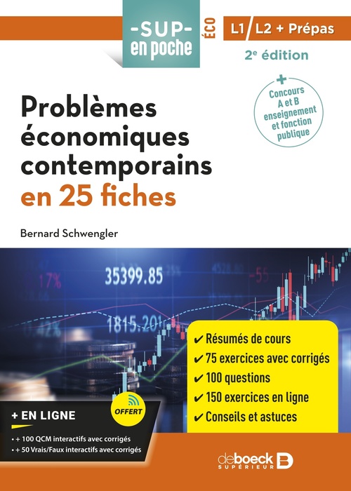 ebook cover of Problèmes économiques contemporains en 25 fiches, by Bernard Schwengler