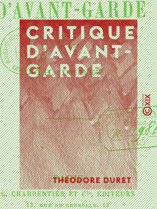 ebook cover of Critique d'avant-garde, by Theodore Duret