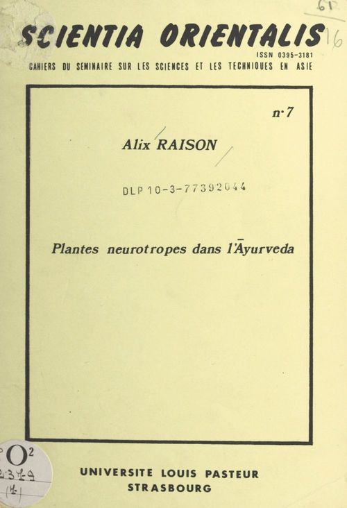 Couverture ebook de Plantes neurotropes dans l'Ayurveda, de Alix Raison