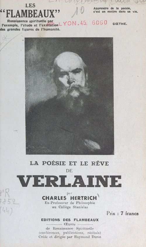 Couverture ebook de La poésie et le rêve de Verlaine, de Charles Hertrich