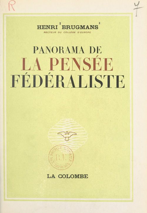 Couverture ebook de Panorama de la pensée fédéraliste, de Henri Brugmans