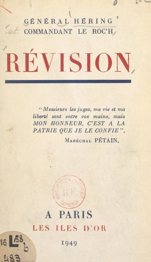 ebook cover of Révision, by Louis Le Roc''H, Pierre Hering