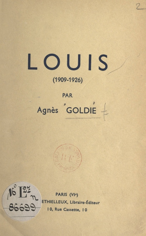 Couverture ebook de Louis (1909-1926), de Agnes Goldie