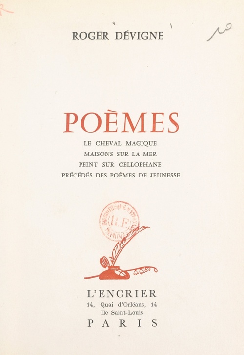 Couverture ebook de Poèmes : le cheval magique, maisons sur la mer, peint sur cellophane, de Roger Devigne