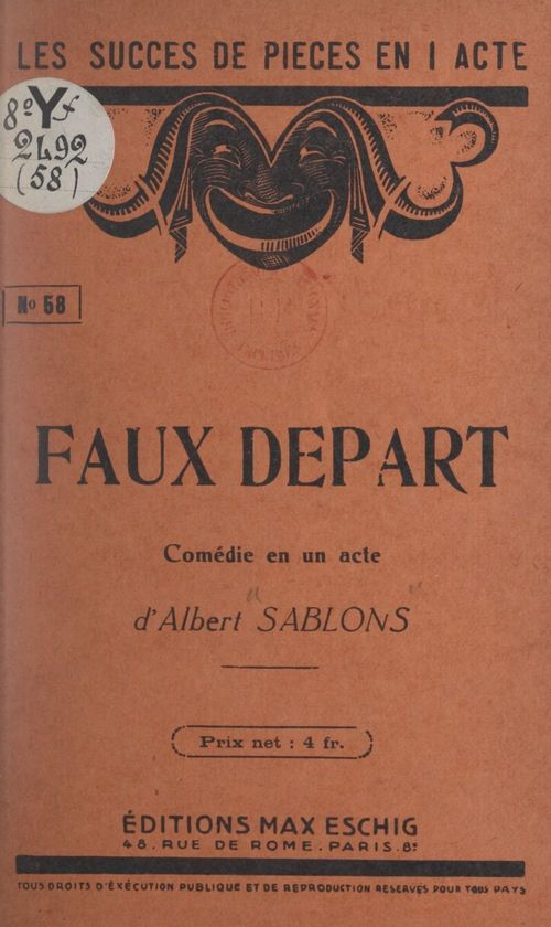 Couverture ebook de Faux départ, de Albert Sablons