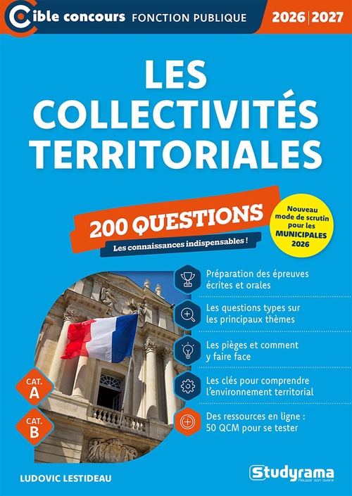 ebook cover of Les collectivités territoriales : 200 questions - Catégories A et B - Édition 2026-2027, by Ludovic Lestideau