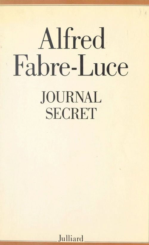 Couverture ebook de Journal secret, de Alfred Fabre-luce