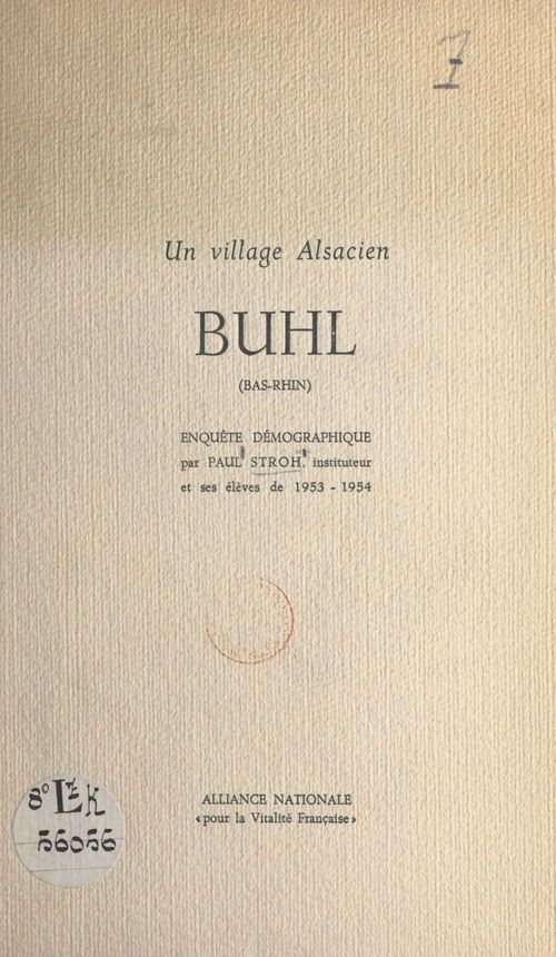 Couverture ebook de Un village Alsacien : Buhl (Bas-Rhin), de Paul Stroh