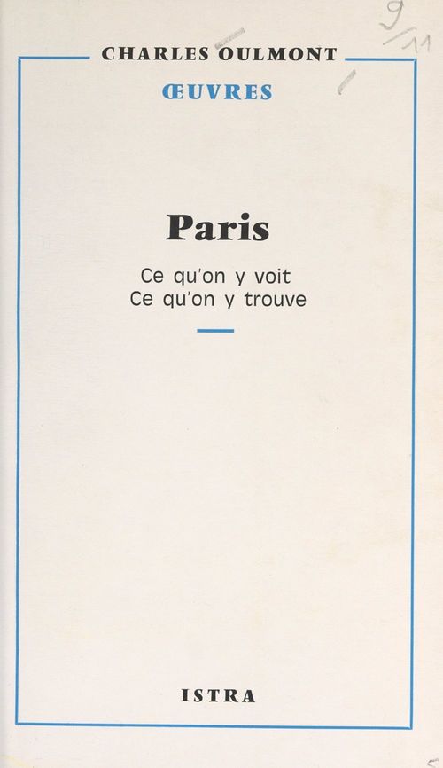 Couverture ebook de Paris, ce qu'on y voit, ce qu'on y trouve, de Charles Oulmont