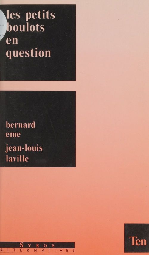 ebook cover of Les petits boulots en question, by Bernard Eme, Jean-Louis Laville