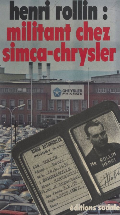 Couverture ebook de Militant chez Simca-Chrysler, de Henri Rollin