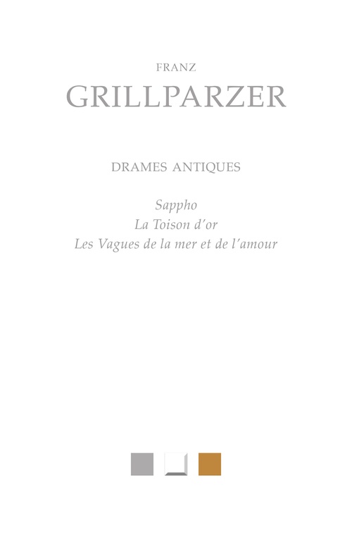 Couverture ebook de Drames antiques, de Franz Grillparzer